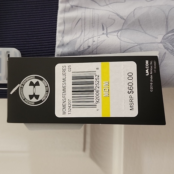 Under Armour Women's UA Unstoppable Ribbed Blue Floral Leggings NWT - Picture 9 of 11